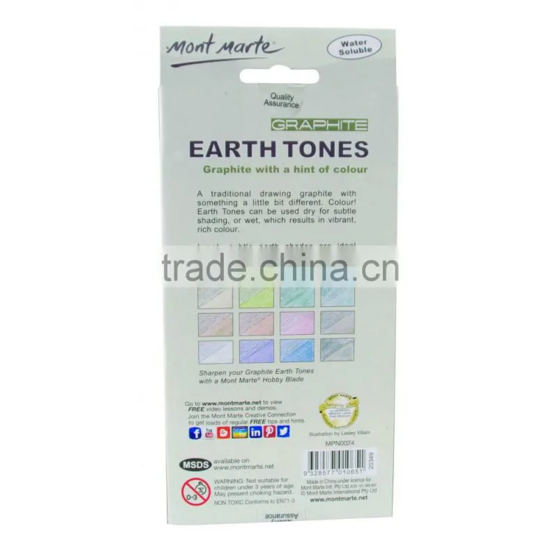 Mont Marte Earth Tones Graphite Pencils 12pce