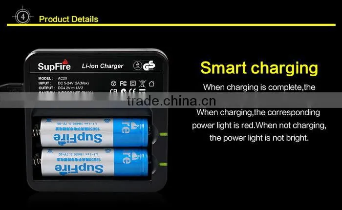 18650 battery charger dual slot with CE RoHS FCC SAA