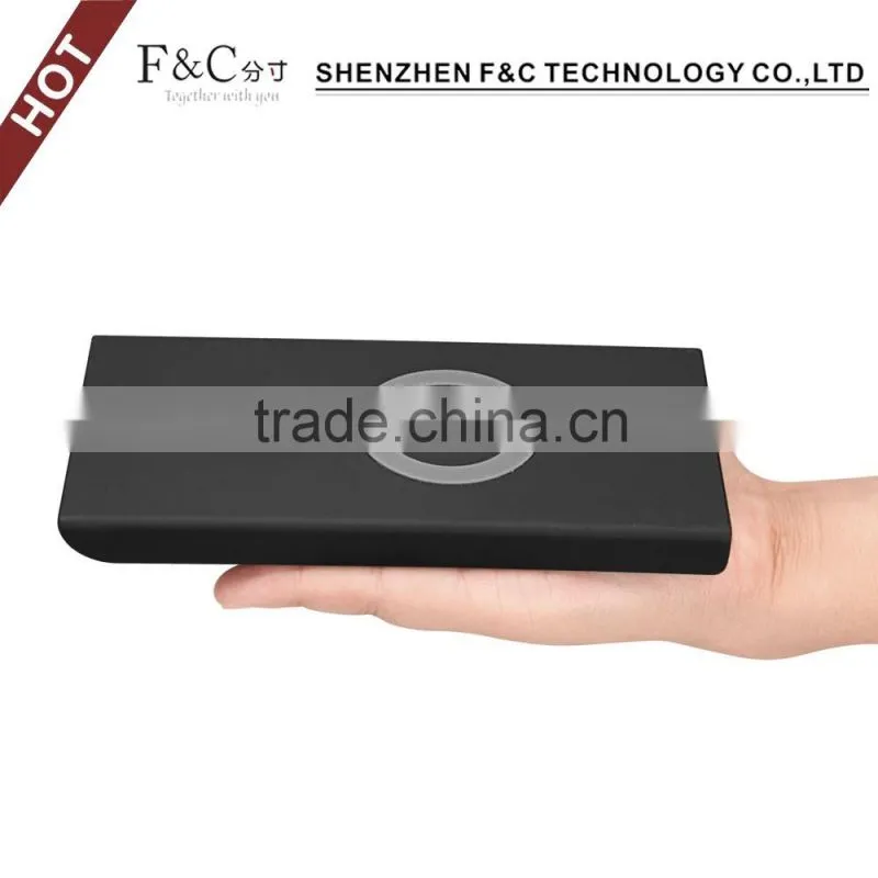 F&C qi standard wireless charger for multiple phones qi wireless 6000 mAh smart power bank Charge Two Device at the same time