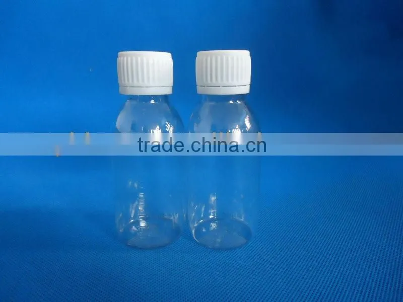 100ml PET Plastic Clear Medicine Liquid Bottles with Graduation of Scale, Graduation Line