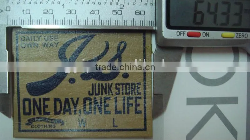 garment paper patch label for jeans