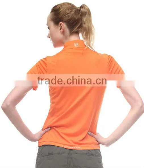 polyester short sleeve dry fit half zipper latest style shirt