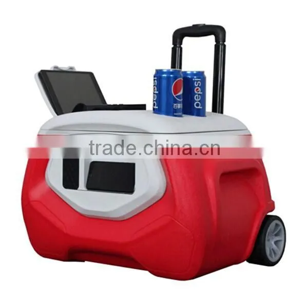 Retomolded Ice chest With Wheels, Table And Chair