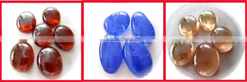 Colored decorative garden polished glass pebbles