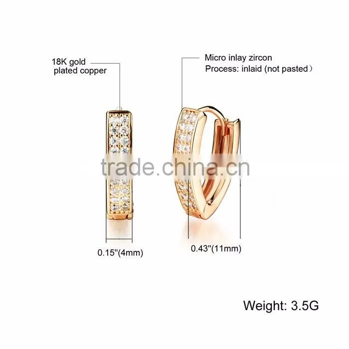 copper jewellery attractive design zircon earring for women