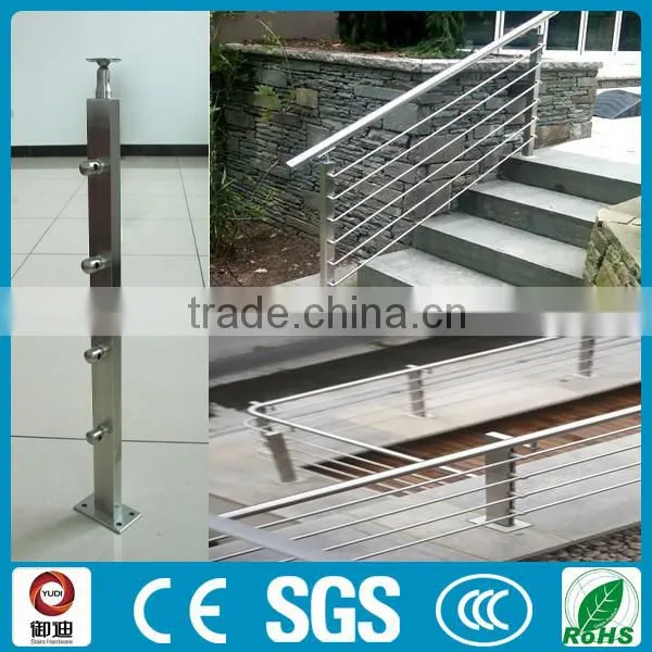stainless steel square tube fence post for stair railing