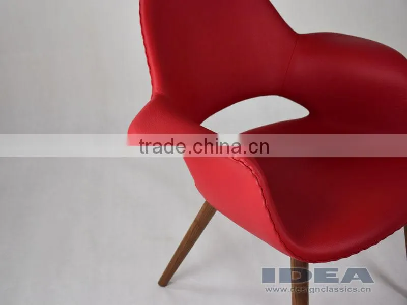 Replica Eero Saarinen Organic Chair - Red Genuine Leather