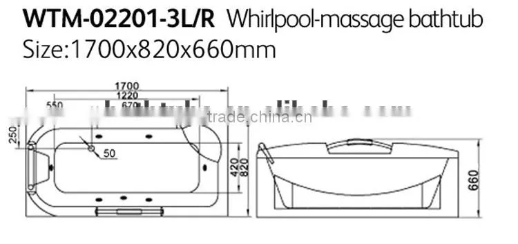 SUNZOOM UPC/cUPC certified ce massage bathtub, air jet bathtub, perfect whirlpool bathtub