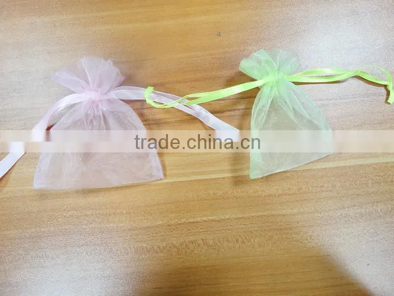 gold custom pure silk organza bags/pouch for necklace