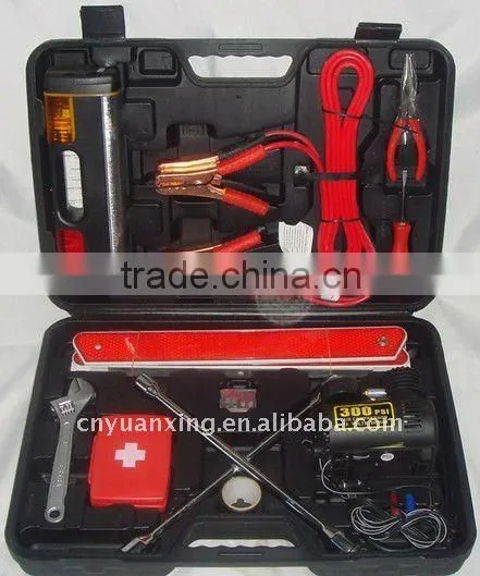 Car Emergency Kit with Air Blowing Plastic Case