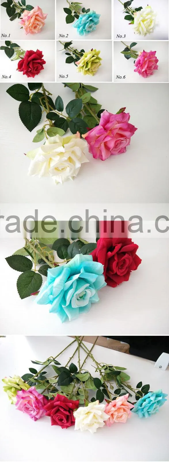 artificial silk green roses for sale