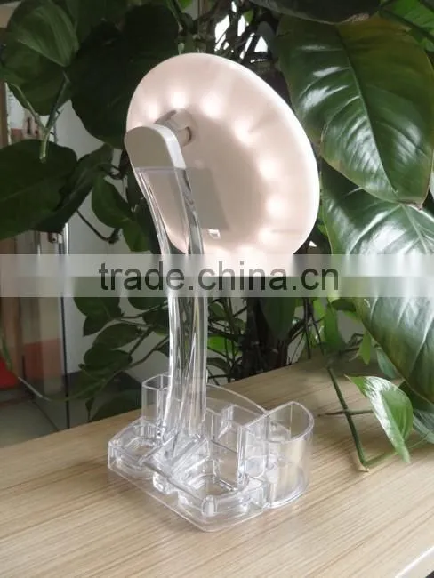 LED makeup vanity mirror standing cosmetic mirror 10x