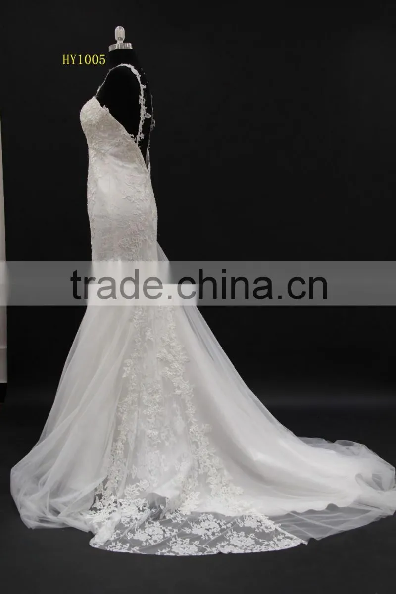 2016 new designer design sweetheart mermaid lace wedding dress