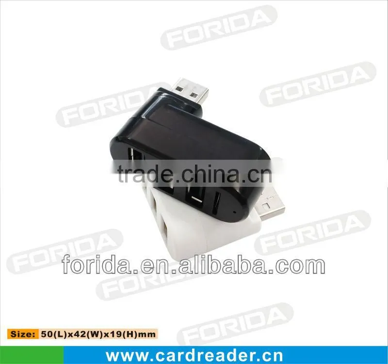 Turnable mini COMBO-usb hub 2.0 + card reader