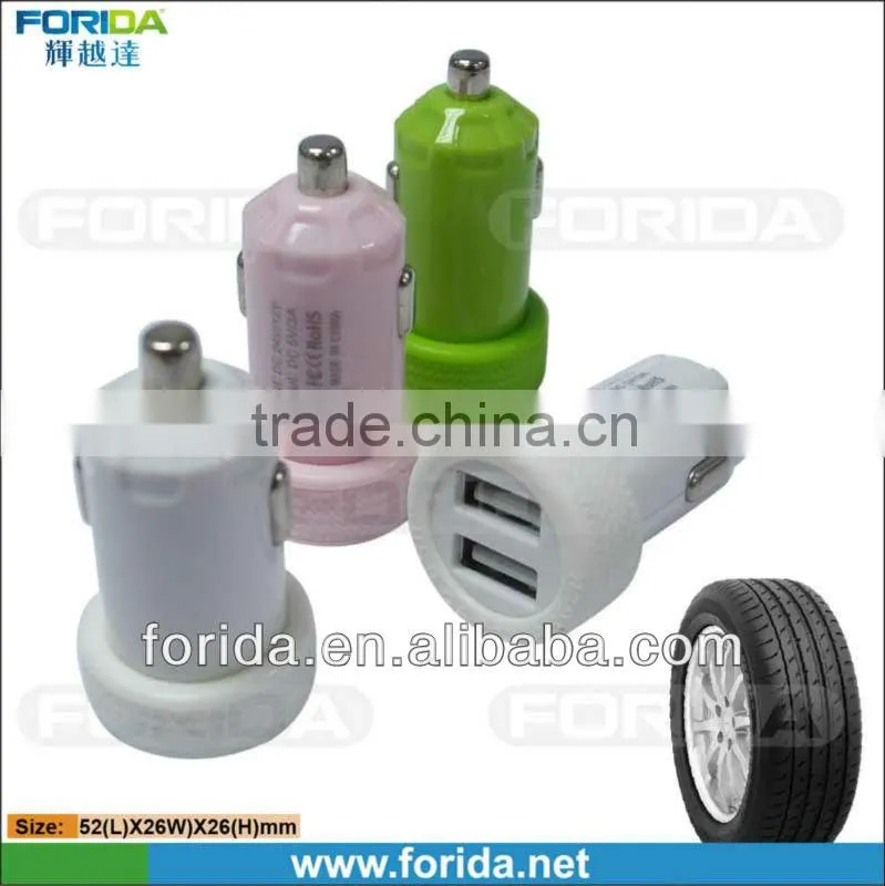 Fashional Dual USB Mini Car Charger 5V 3.1A