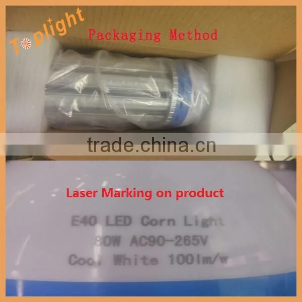2016 newest design E27 E39 E40 high power LED bulb light Aluminum Alloy 80W 100W 120W LED corn light bulb 360 degree