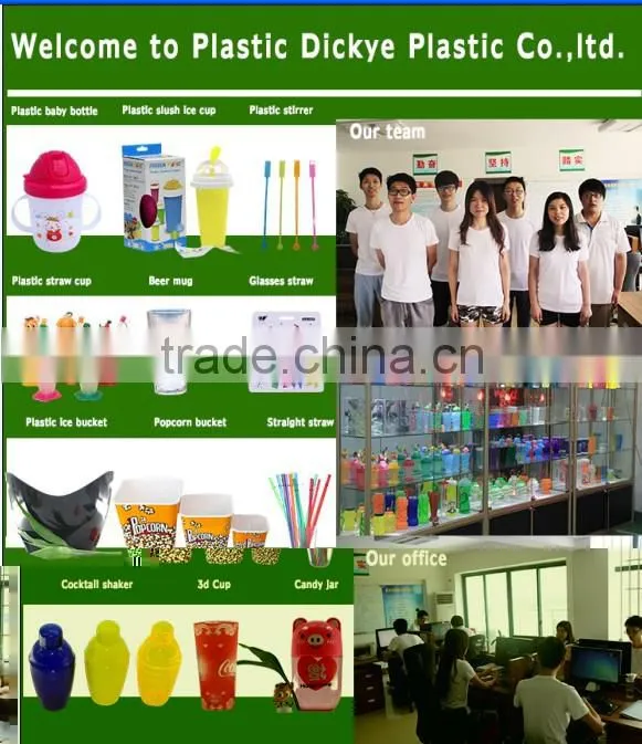 2015 Children Assorted plastic spoon with straw