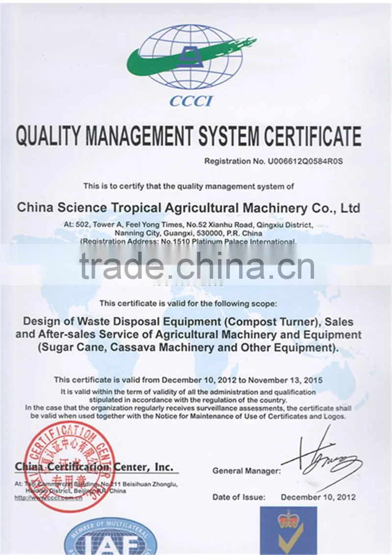 Best experience food waste recycling machine/garden waste processing machine/organic compost machine
