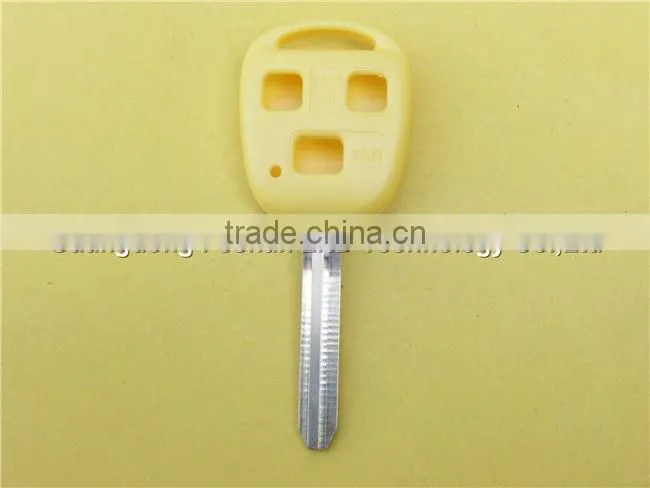 Toyota 3 buttons remote key fob case Toy43 blade in yellow