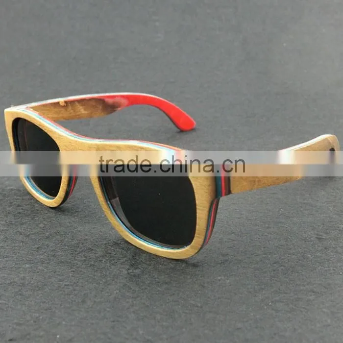 2015 New Design Green Maple ecycled skateboard wood sunglasses
