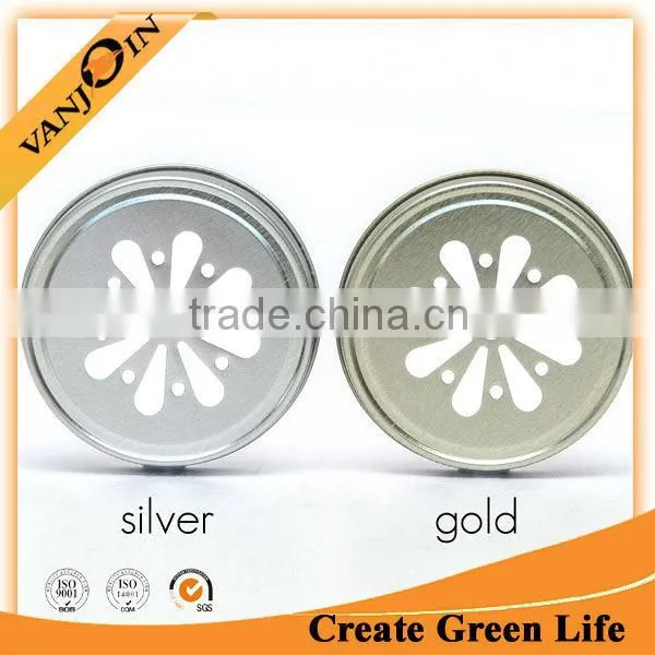70mm Silver Daisy Lid With Straw Hole