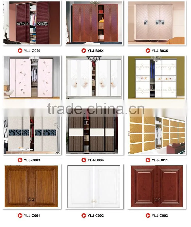 3 Door wardrobe door with aluminum from foshan