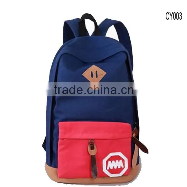2016 new fashion promotional canvas school rucksack backpack bags