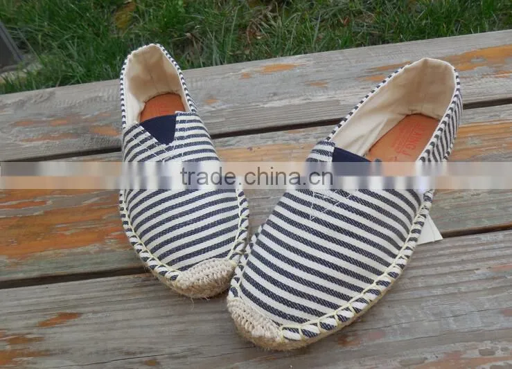 Flat stripe Canvas Espadrilles Jute les espadrilles