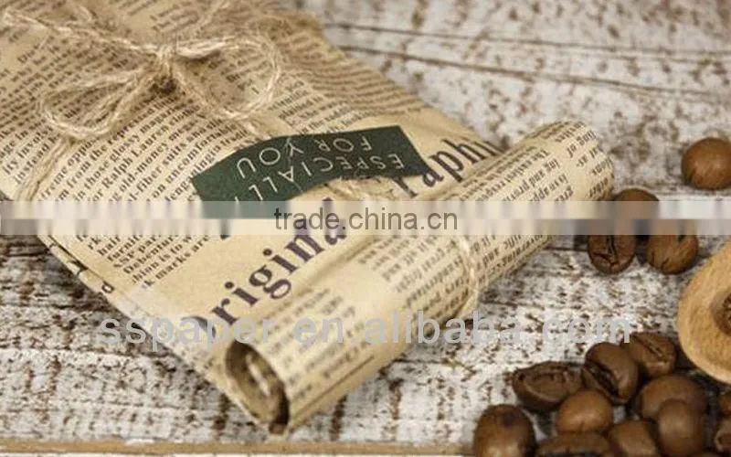 52X75cm bestselling wholesale vintage black newspaper paper black kraft paper