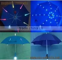 Red fold umbrella with white flower handle color match the fabric
