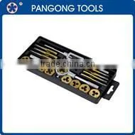 Titanium hand tap set , threading dies ,twist drill set ,12pc taps & dies