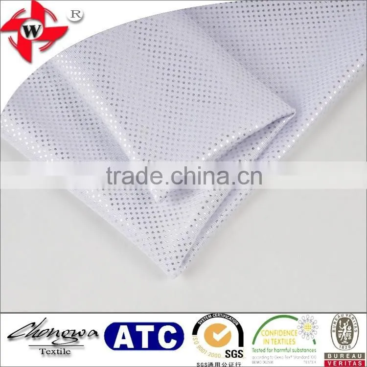 shiny custom 88%polyester 12% dot foil spandex fabric for dancewear