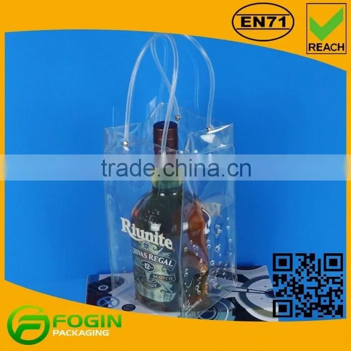 Transparent Plastic PVC Bag /PVC Ice Bag/ Cooler Bag With Handle
