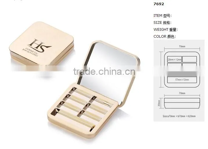 cosmetic gold empty eye shadow palette