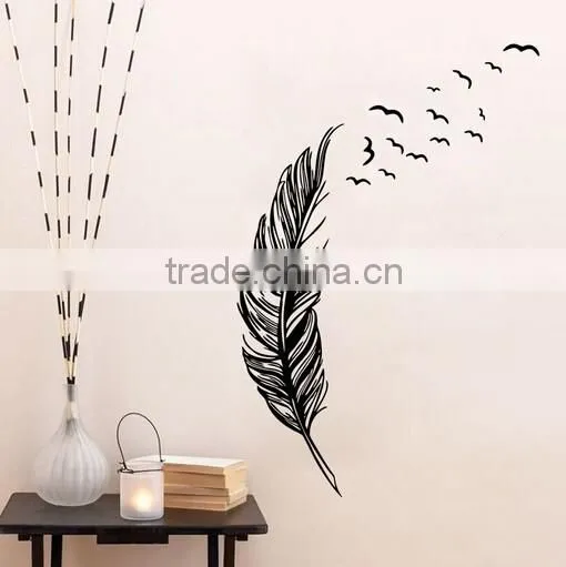 Wall Sticker Vinyl Birds Flying Feather Bedroom Home Decal Mural Art Decor
