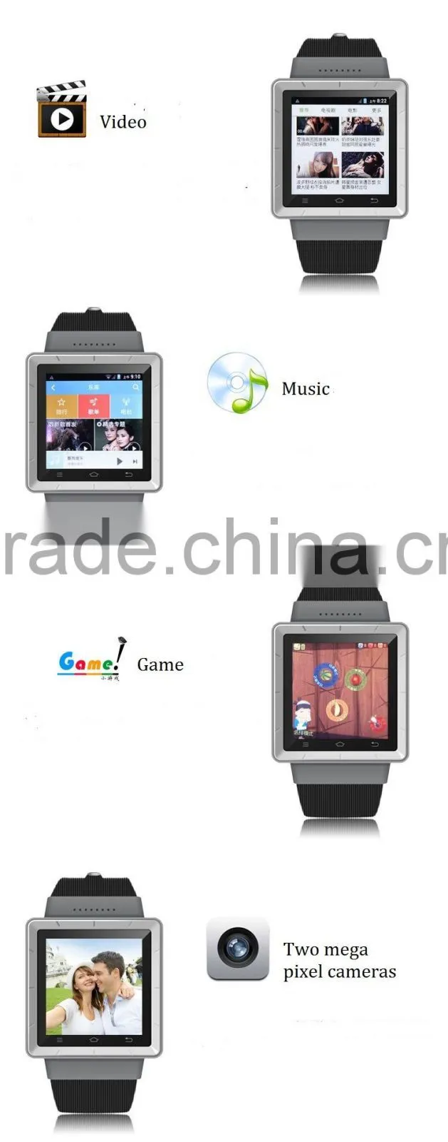 China cheap 4G Bluetooth GPS Navigation Android4.4.4 Smart Watch