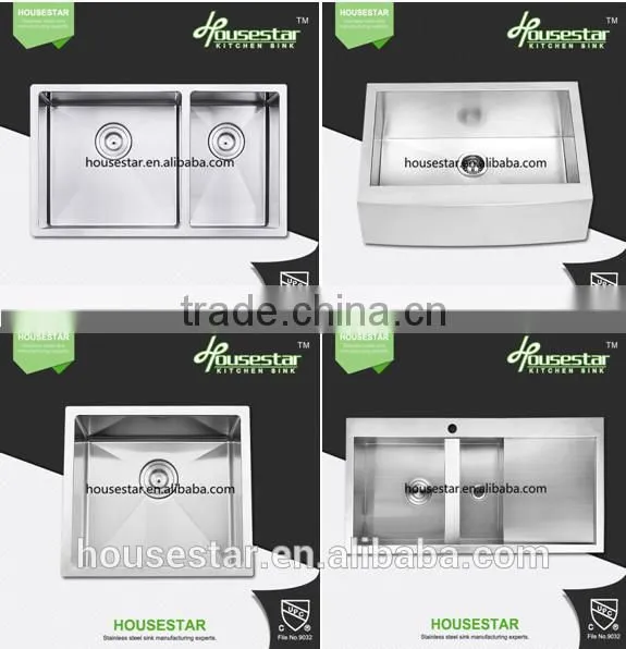 Kitchen equipments for restaurant Stainless steel undermount double handmade kitchen sink