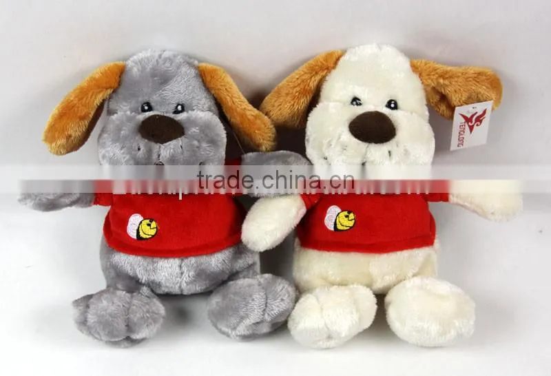 Luckiplus Hot Sale First Class Happy Puppy In Red Cloth SafeTechnology Toy For Kids
