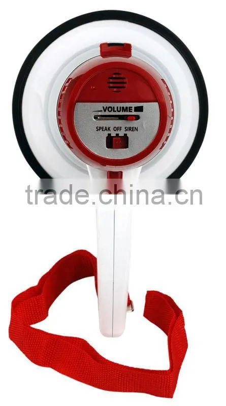 portable megaphone with sliding talk and siren switch button