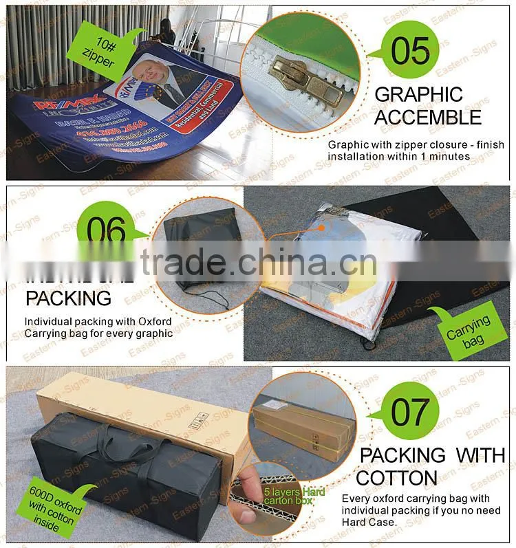 Easy to Install Recyclable Dye Sublimation Tension Fabric Display