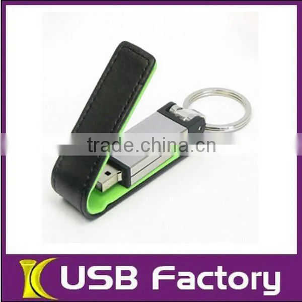 Most popular good quality oem usb sticks leather usb flash key