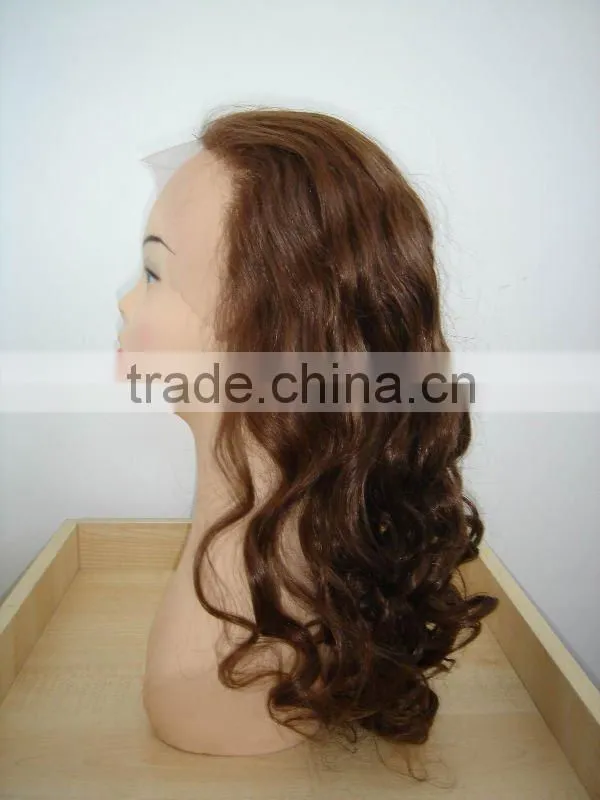 fashion lady lace wig body wavy natural looking stock or custom