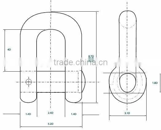 D Type Anchor Joining Shackle (End Shackle)