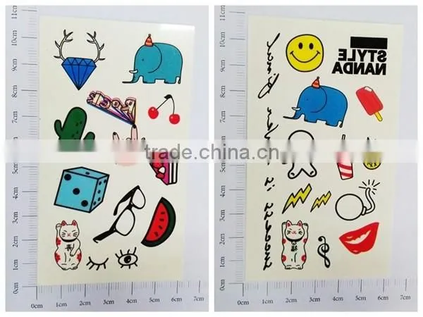 custom small cute cartoon temporary tattoo holiday waterproof tattoo sticker
