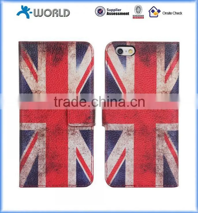 Cute Colorful Printing Skin Stand Leather Case Cover for iPhone 6S