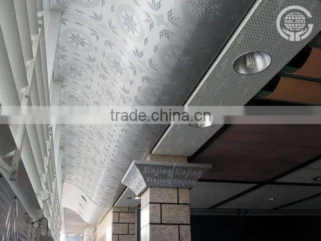 Curved perforated aluminum false ceiling panel