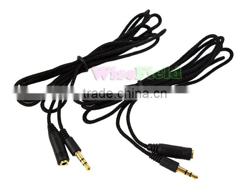 150cm 1.5m 3.5mm Jack Male to Female Aux Cable Cord Stereo Audio for PC iPod MP3