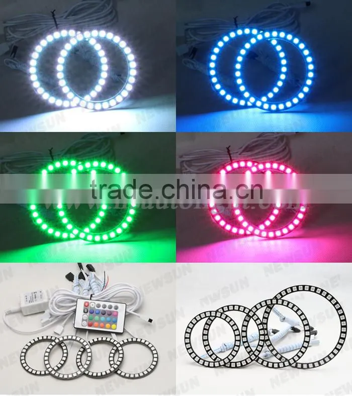 36pcs 5050SMD 4rings 100mm led rgb angel eyes 12v multicolor led ring lights for Opel for Toyota car headlight angel eyes