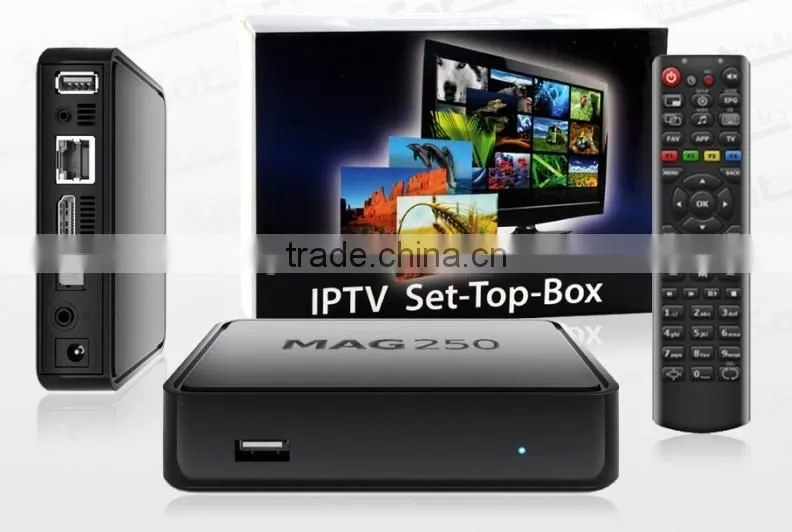 iptv mag250 with hd cable wifi adapter CAt5 optional IN STOCK mag250 iptv UK EU US PLUG mag 250 iptv box