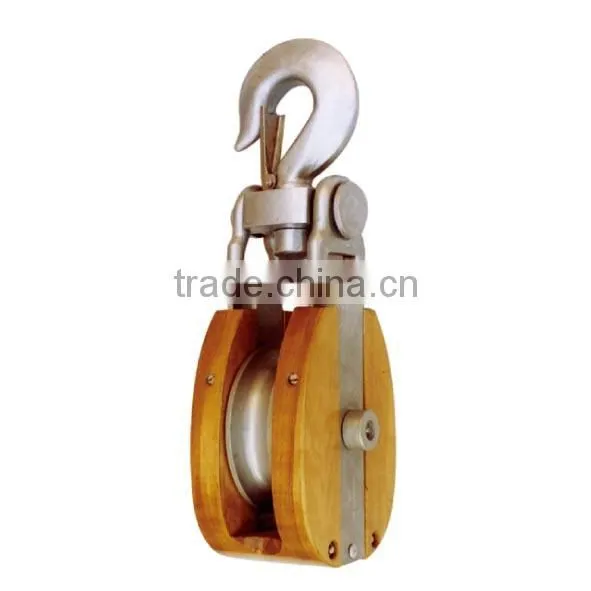 WITH EYE SELF LOCKING WOODEN SHELL SNATCH BLOCK